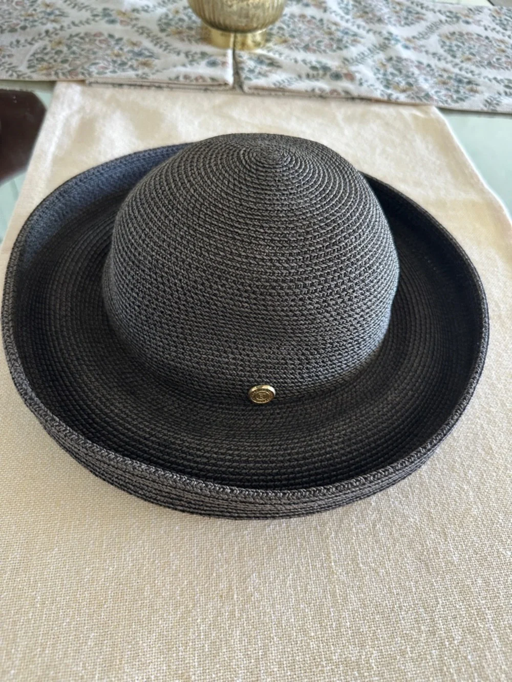 Eric Javits Charcoal Straw Cloche Hat - Picture 9 of 9